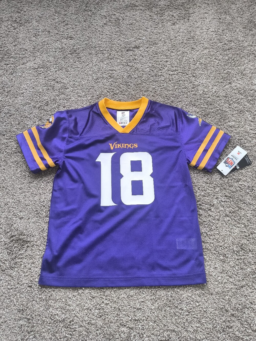 Boys Youth Minnesota Vikings Justin Jefferson Jersey Size Large (12/14)